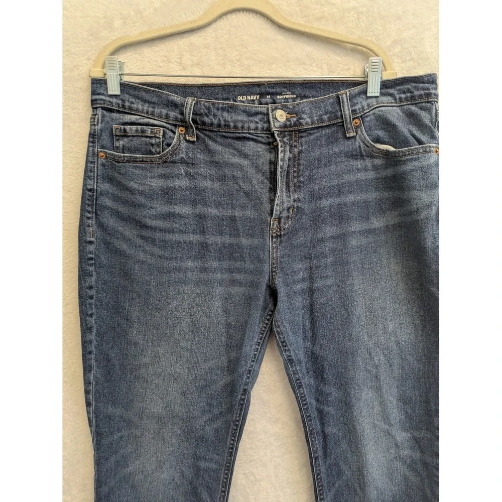 Old Navy Women's Mid Rise‎ Boyfriend Jeans Dark Wash Size 14